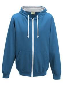 AWDis Hoods JH053 - Varsity zoodie Sapphire Blue/ Heather Grey