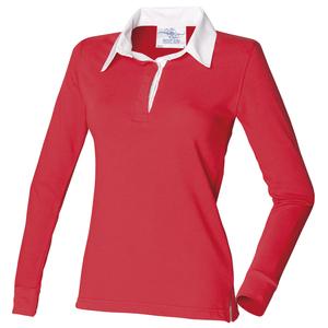 Front Row FR101 - Womens long sleeve plain rugby shirt
