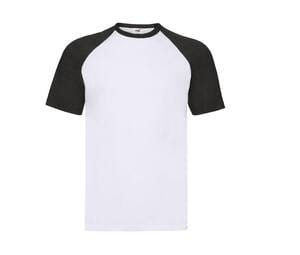 Fruit of the Loom SC237 - Short Sleeve Baseball T (61-026-0) White/Black