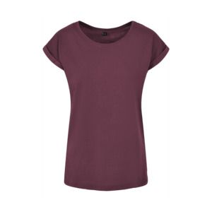 Build Your Brand BY021 - Ladies Extended Shoulder Tee Cherry