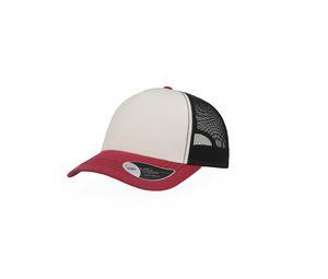 ATLANTIS AT180 - Casquette Rapper en coton canvas White / Burgundy / Black