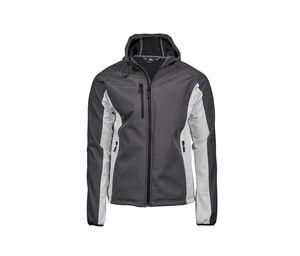 TEE JAYS TJ9514 - Veste Softshell à capuche 3 couches homme Dark Grey/Off White