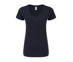 FRUIT OF THE LOOM SC155 - T-shirt femme col V Deep Navy