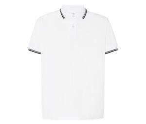 JHK JK205 - Contrast men's polo shirt White / Black