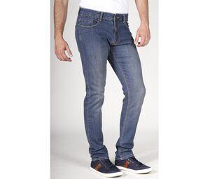 RICA LEWIS RL801 - Men's Slim Fit Stretch Stone Jeans Pool Blue