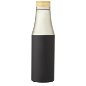 PF Concept 100667 - Hulan 540 ml:n kuparityhjiöeristetty pullo bambukorkilla, ruostumatonta terästä Solid Black
