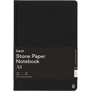 Karst® 107798 - Karst® A5 kivipaperinen kovakantinen muistikirja ruuduilla Solid Black