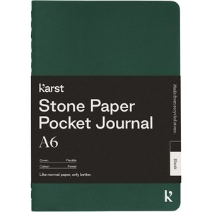 Karst® 107799 - Karst® A6 kivipaperinen pehmustettu taskuvihko - tyhjä Dark Green