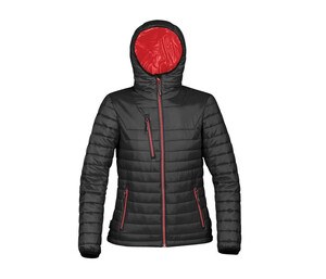 STORMTECH SHAFP1W - Women's hooded down jacket Black/ True Red