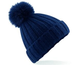 BEECHFIELD BF413 - Bonnet Verbier grosse maille Pop Pom